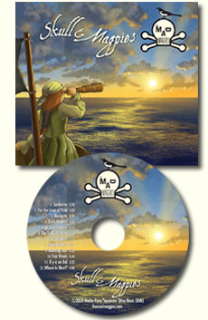 skull and magpies cd cover and disc